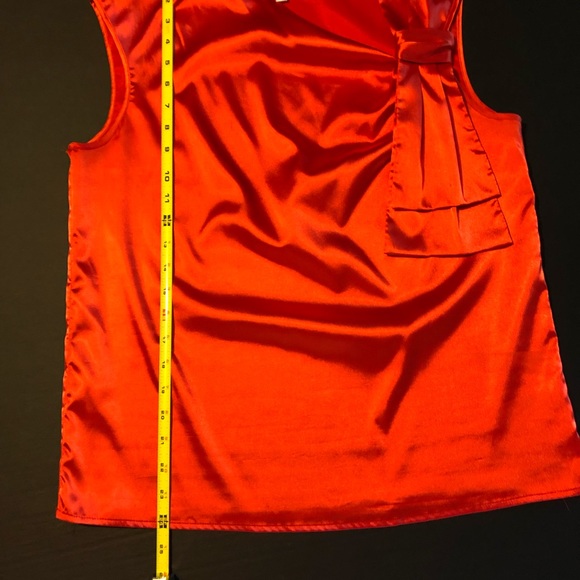 4/$25 Richie Tailor Top Blouse Medium M Red Orange - Picture 7 of 12